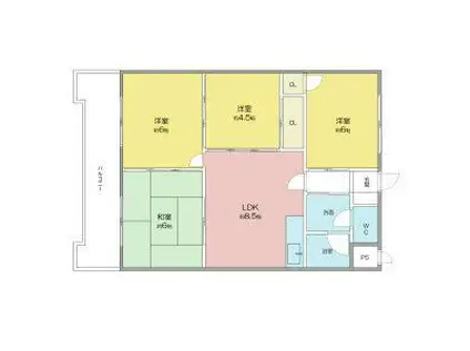 ディアコート上脇(4DK/1階)の間取り写真