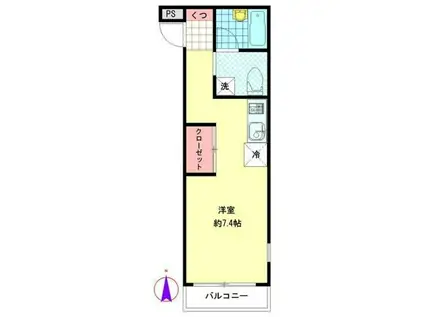 エクセレント東大島(ワンルーム/2階)の間取り写真