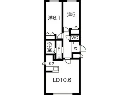 PULCINO(2LDK/2階)の間取り写真