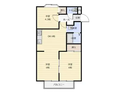 サンビレッジけやき台(2LDK/1階)の間取り写真