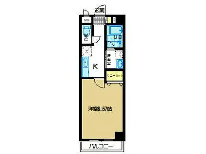 ルミナーレ相原(1K/2階)の間取り写真