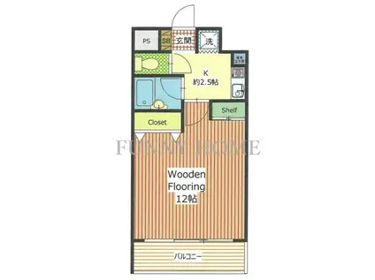 デパール池尻(1K/2階)の間取り写真