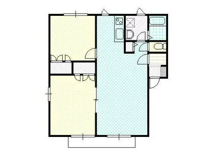 メンバーズタウン久米C(2LDK/1階)の間取り写真