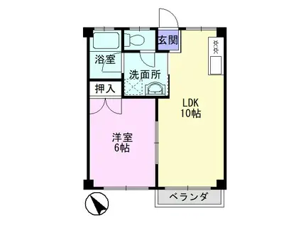 メゾン棚橋(1LDK/3階)の間取り写真