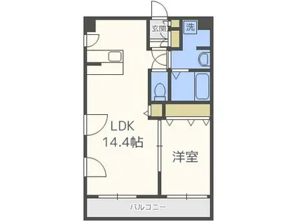 ラフレ平岸(1LDK/4階)の間取り写真