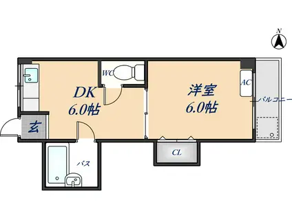 ル・メルシュ(1K/3階)の間取り写真