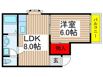 グレース和光(1LDK/2階)の間取り写真