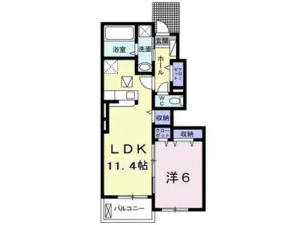 グランツB(1LDK/1階)の間取り写真