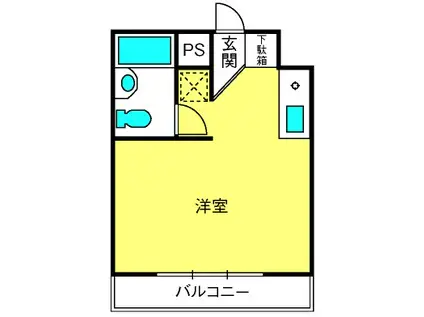 アジュール中里(ワンルーム/2階)の間取り写真