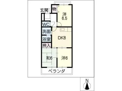 コーポメイ(3DK/1階)の間取り写真