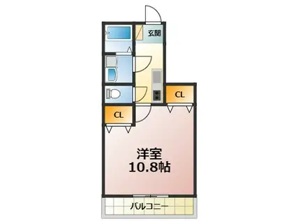 ハイツ田戸II(1K/2階)の間取り写真