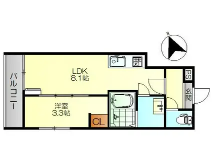 MOVE広駅前(1LDK/3階)の間取り写真