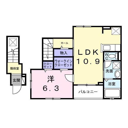 ベラヴィータ(1LDK/2階)の間取り写真