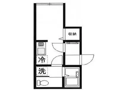 ブリーゼ千早(ワンルーム/1階)の間取り写真