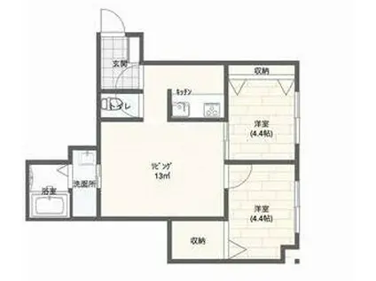 アマン幸町(2LDK/1階)の間取り写真