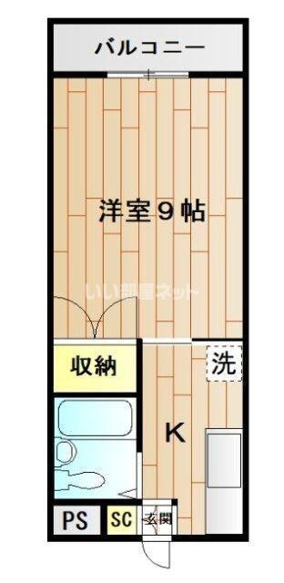 コットンハウス(1K/1階)の間取り写真