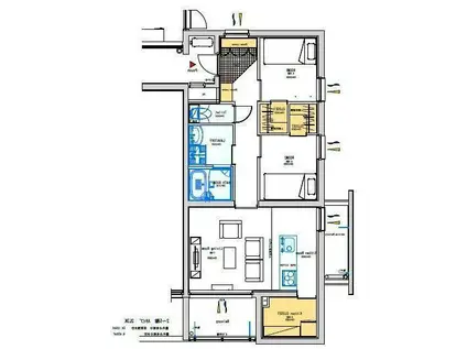 ガーデンヒルズ神宮外苑(2LDK/2階)の間取り写真