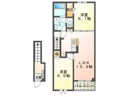 ヘリテージ(2LDK/2階)の間取り写真