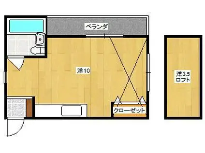 オーシャンパレス具志(ワンルーム/3階)の間取り写真