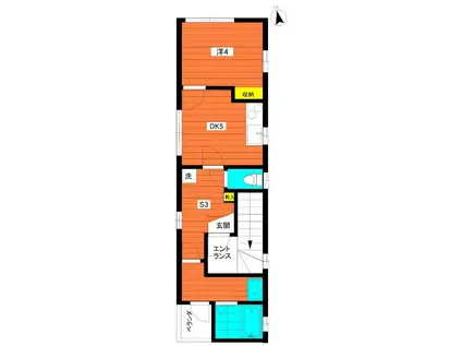 ウィステリア新町(1SDK/3階)の間取り写真