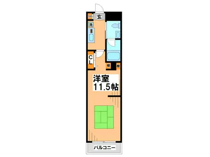 東武伊勢崎線 鐘ケ淵駅 徒歩8分 3階建 築39年(1K/1階)の間取り写真