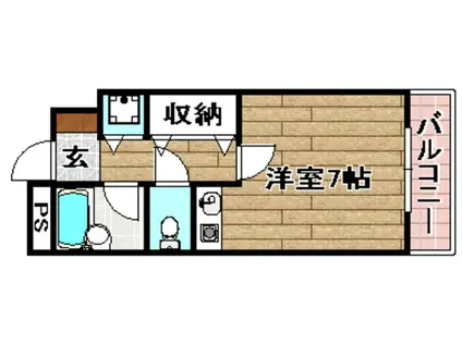 ピーズライフ(1K/2階)の間取り写真