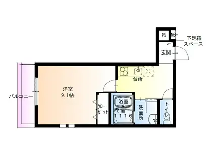 フジパレス高石千代田I番館(1K/3階)の間取り写真