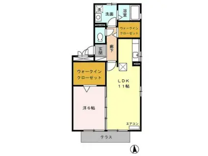 パラーシオ(1LDK/1階)の間取り写真