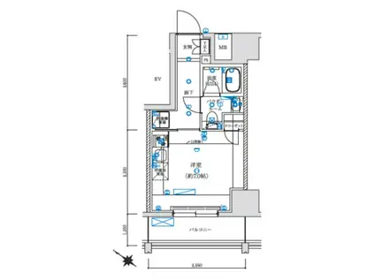 レグゼ 横濱関内(ワンルーム/9階)の間取り写真