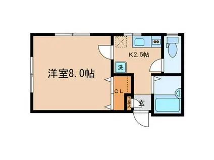 オーキッドハウス(1K/1階)の間取り写真