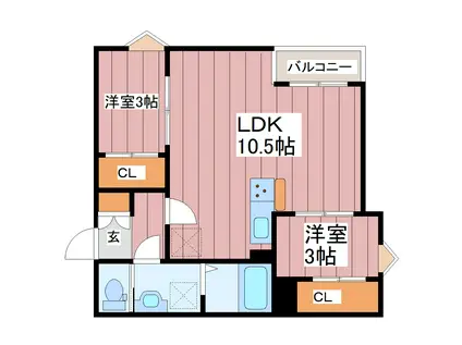 REGALEST長町一丁目NA(2LDK/3階)の間取り写真