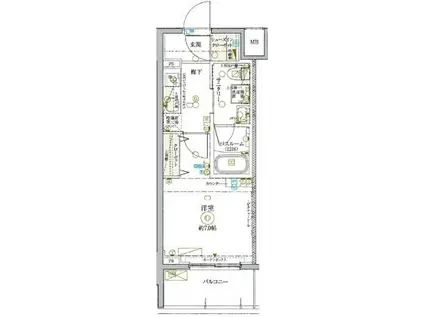 KDXレジデンス池袋ウエスト(1K/3階)の間取り写真