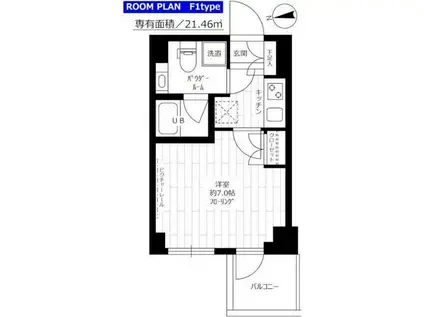 ステージグランデ府中東(1K/4階)の間取り写真