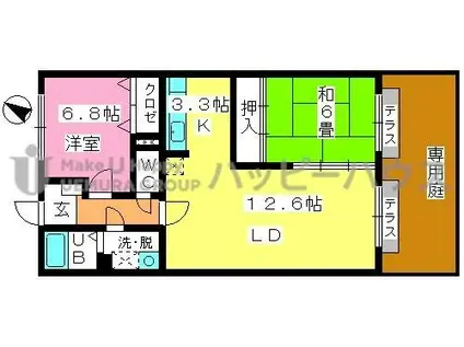 パストラルステージ(2LDK/1階)の間取り写真