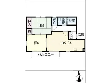ジェネシスK(2LDK/1階)の間取り写真