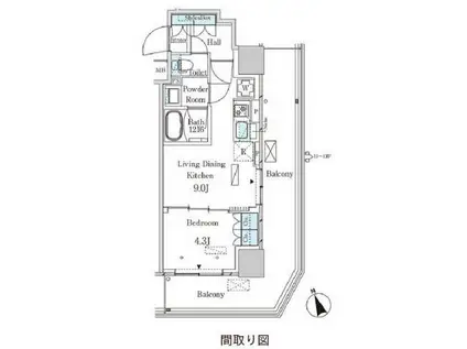 パークアクシス大塚ステーションゲートタワー(1LDK/7階)の間取り写真