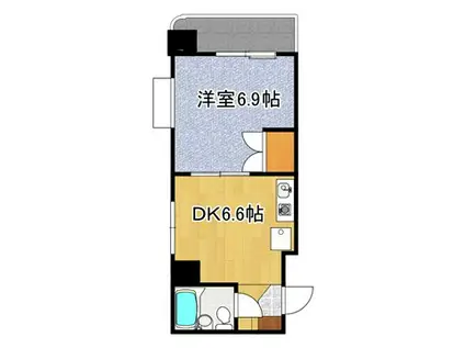 レクセル甲府 601号(1DK/6階)の間取り写真
