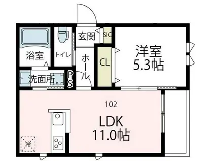 LIEN S&K(1LDK/1階)の間取り写真