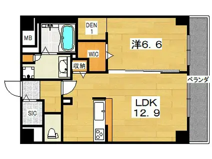 SHALOM HIRAKATA(1LDK/2階)の間取り写真