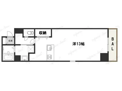 ベローナ(ワンルーム/6階)の間取り写真