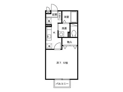 サンテラスPIXY(1K/2階)の間取り写真