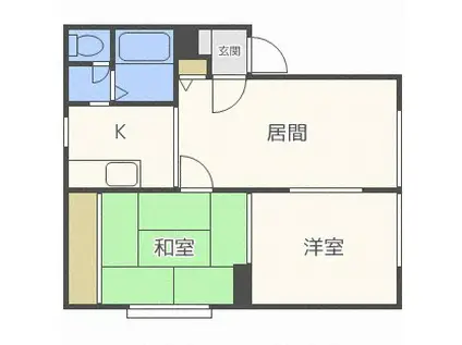 12条EI(2LDK/2階)の間取り写真