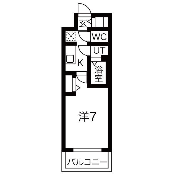 ファステート難波グランプリ(1K/2階)の間取り写真