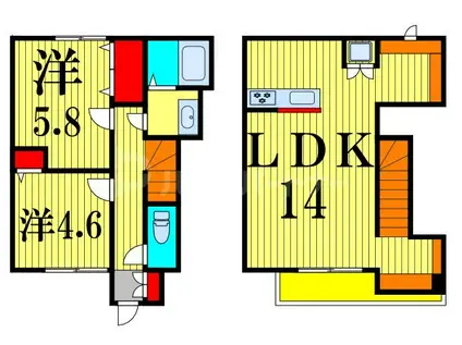 ラ・トーレス亀有(2LDK/1階)の間取り写真
