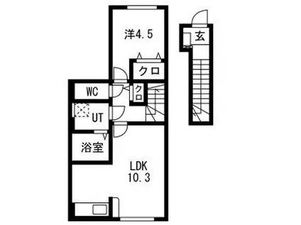 T・MハウスI(1LDK/2階)の間取り写真