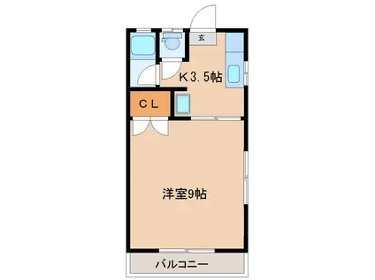 プレシャス清武(1K/2階)の間取り写真