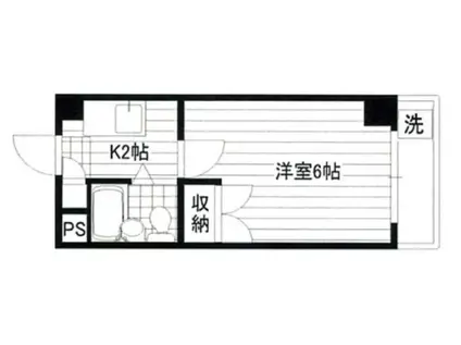 ツインハイツB(1K/3階)の間取り写真