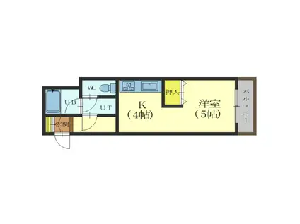 ライオンズマンション湯川第3(1K/5階)の間取り写真
