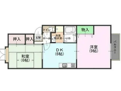 リバーサイド桂(2DK/1階)の間取り写真