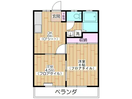 タカラシティ102(2DK/2階)の間取り写真
